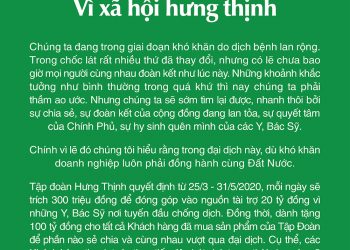 Tập đoàn Hưng Thịnh tài trợ 20 tỷ đồng cho y, bác sỹ nơi tuyến đầu chống dịch và dành tặng khách hàng 100 tỷ đồng