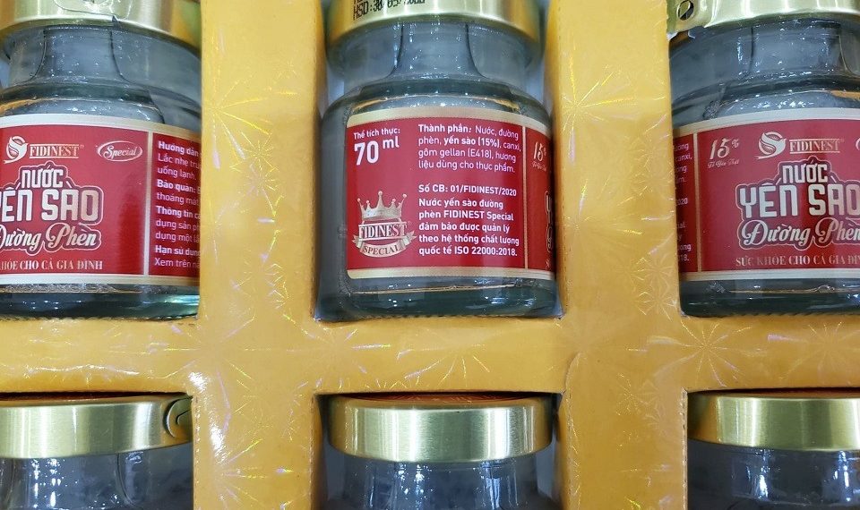 Nước yến sào đường phèn FIDINEST bị phản ánh chất lượng không như công bố
