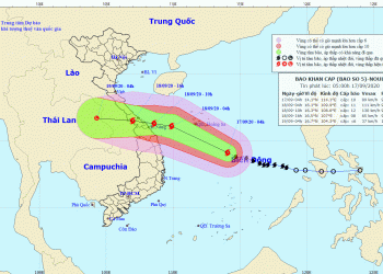 Bão số 5 gây mưa lớn tại một số tỉnh miền Trung từ chiều nay