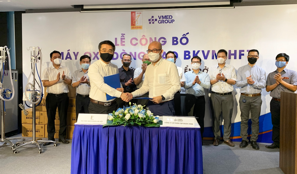 PETROSETCO TÀI TRỢ 1,5 TỶ ĐỒNG CHO DỰ ÁN MÁY OXY DÒNG CAO CỦA ĐẠI HỌC BÁCH KHOA HÀ NỘI VÀ VMED GROUP