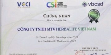 Herbalife Việt Nam tiếp tục được vinh danh top 100 Doanh nghiệp Bền vững Việt Nam 2021