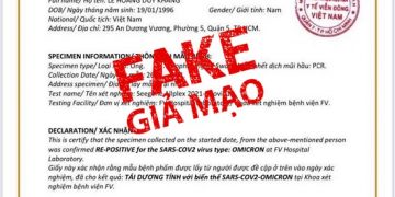 BỆNH VIỆN FV XÁC NHẬN THÔNG TIN “GIẤY XÁC NHẬN DƯƠNG TÍNH VỚI COVID-19 BẰNG KỸ THUẬT PCR” LÀ GIẢ MẠO