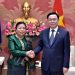 Chủ tịch Quốc hội Vương Đình Huệ tiếp Phó Chủ tịch Quốc hội Lào