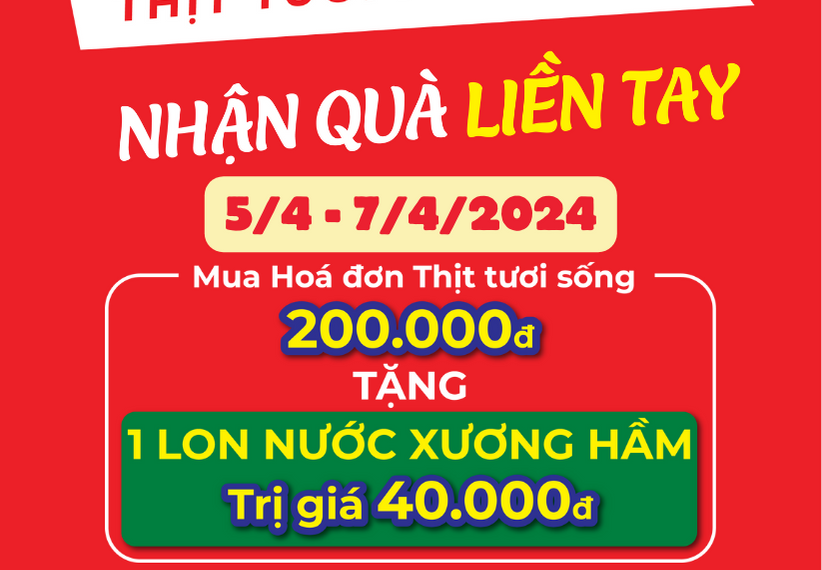 VISSAN tổ chức chương trình khuyến mãi kích cầu sản phẩm thịt tươi sốngTại Hệ Thống Siêu Thị Co.opmart trong tháng 04/2024